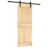 Porta scorrevole Naturale e Nero 80 x 210 cm