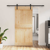 Porta scorrevole Naturale e Nero 95 x 210 cm