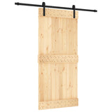 Porta scorrevole Naturale e Nero 95 x 210 cm