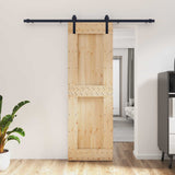Porta scorrevole Naturale e Nero 70 x 210 cm