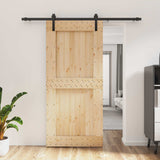 Porta scorrevole Naturale e Nero 95 x 210 cm