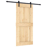 Porta scorrevole Naturale e Nero 95 x 210 cm