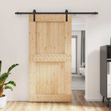 Porta scorrevole Naturale e Nero 100 x 210 cm