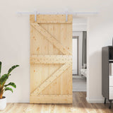 Porta scorrevole Naturale e Bianco 100 x 210 cm