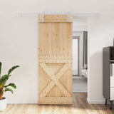 Porta scorrevole Naturale e Bianco 80 x 210 cm