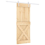Porta scorrevole Naturale e Bianco 80 x 210 cm
