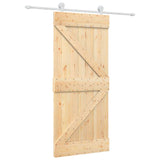 Porta scorrevole Naturale e Bianco 90 x 210 cm