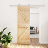 Porta scorrevole Naturale e Bianco 70 x 210 cm