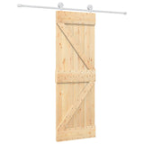 Porta scorrevole Naturale e Bianco 70 x 210 cm
