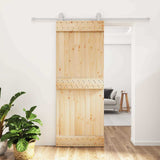 Porta scorrevole Naturale e Bianco 80 x 210 cm
