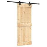 Porta scorrevole Naturale e Nero 80 x 210 cm