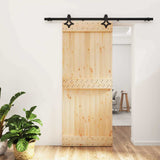 Porta scorrevole Naturale e Nero 85 x 210 cm