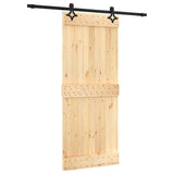 Porta scorrevole Naturale e Nero 85 x 210 cm