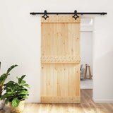 Porta scorrevole Naturale e Nero 95 x 210 cm