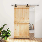 Porta scorrevole Naturale e Nero 100 x 210 cm