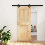 Porta scorrevole Naturale e Nero 85 x 210 cm