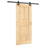 Porta scorrevole Naturale e Nero 90 x 210 cm