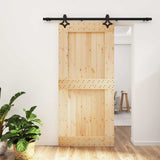 Porta scorrevole Naturale e Nero 95 x 210 cm