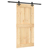 Porta scorrevole Naturale e Nero 95 x 210 cm