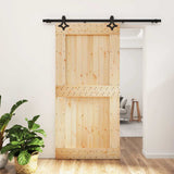 Porta scorrevole Naturale e Nero 100 x 210 cm