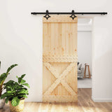 Porta scorrevole Naturale e Nero 85 x 210 cm