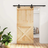 Porta scorrevole Naturale e Nero 95 x 210 cm