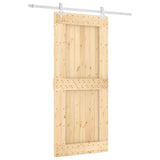 Porta scorrevole Naturale e Bianco 90 x 210 cm