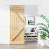 Porta scorrevole Naturale e Bianco 80 x 210 cm