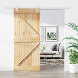 Porta scorrevole Naturale e Bianco 100 x 210 cm