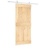 Porta scorrevole Naturale e Bianco 90 x 210 cm