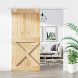 Porta scorrevole Naturale e Bianco 100 x 210 cm