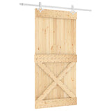 Porta scorrevole Naturale e Bianco 100 x 210 cm