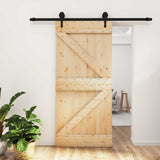 Porta scorrevole Naturale e Nero 95 x 210 cm