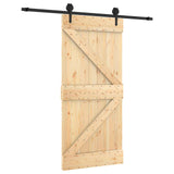 Porta scorrevole Naturale e Nero 95 x 210 cm