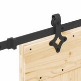 Porta scorrevole NARVIK Naturale e Nero 95 x 210 cm (213,5 cm)