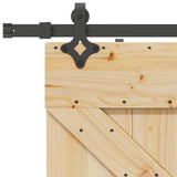 Porta scorrevole NARVIK Naturale e Nero 80 x 210 cm (213,5 cm)