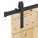 Porta scorrevole NARVIK Naturale e Nero 80 x 210 cm (152,5 cm)