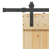 Porta scorrevole NARVIK Naturale e Nero 80 x 210 cm (152,5 cm)