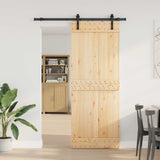 Porta scorrevole NARVIK Naturale e Nero 80 x 210 cm (152,5 cm)