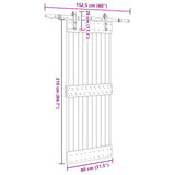 Porta scorrevole NARVIK Naturale e Nero 80 x 210 cm (152,5 cm)