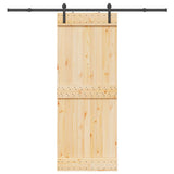 Porta scorrevole NARVIK Naturale e Nero 80 x 210 cm (213,5 cm)