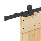 Porta scorrevole NARVIK Naturale e Nero 80 x 210 cm (152,5 cm)