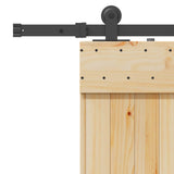 Porta scorrevole NARVIK Naturale e Nero 80 x 210 cm (152,5 cm)