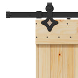 Porta scorrevole NARVIK Naturale e Nero 80 x 210 cm (152,5 cm)