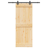 Porta scorrevole NARVIK Naturale e Nero 80 x 210 cm (152,5 cm)