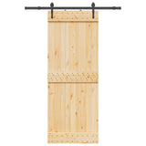 Porta scorrevole NARVIK Naturale e Nero 80 x 210 cm (152,5 cm)
