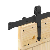 Porta scorrevole NARVIK Naturale e Nero 80 x 210 cm (213,5 cm)