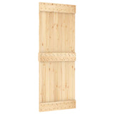 Porta scorrevole NARVIK Naturale e Nero 80 x 210 cm (213,5 cm)