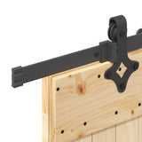 Porta scorrevole NARVIK Naturale e Nero 70 x 210 cm (213,5 cm)