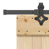Porta scorrevole NARVIK Naturale e Nero 70 x 210 cm (213,5 cm)